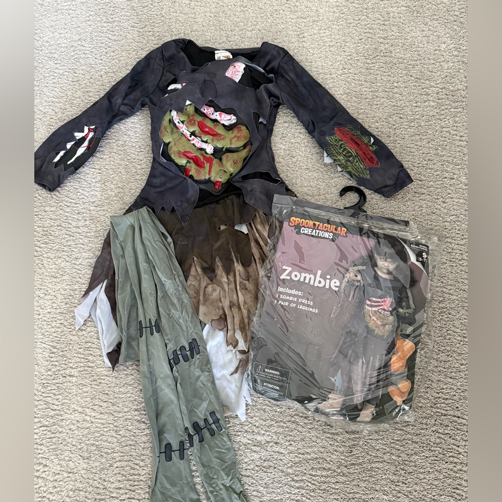 Zombie Kids Costume - Black and Green